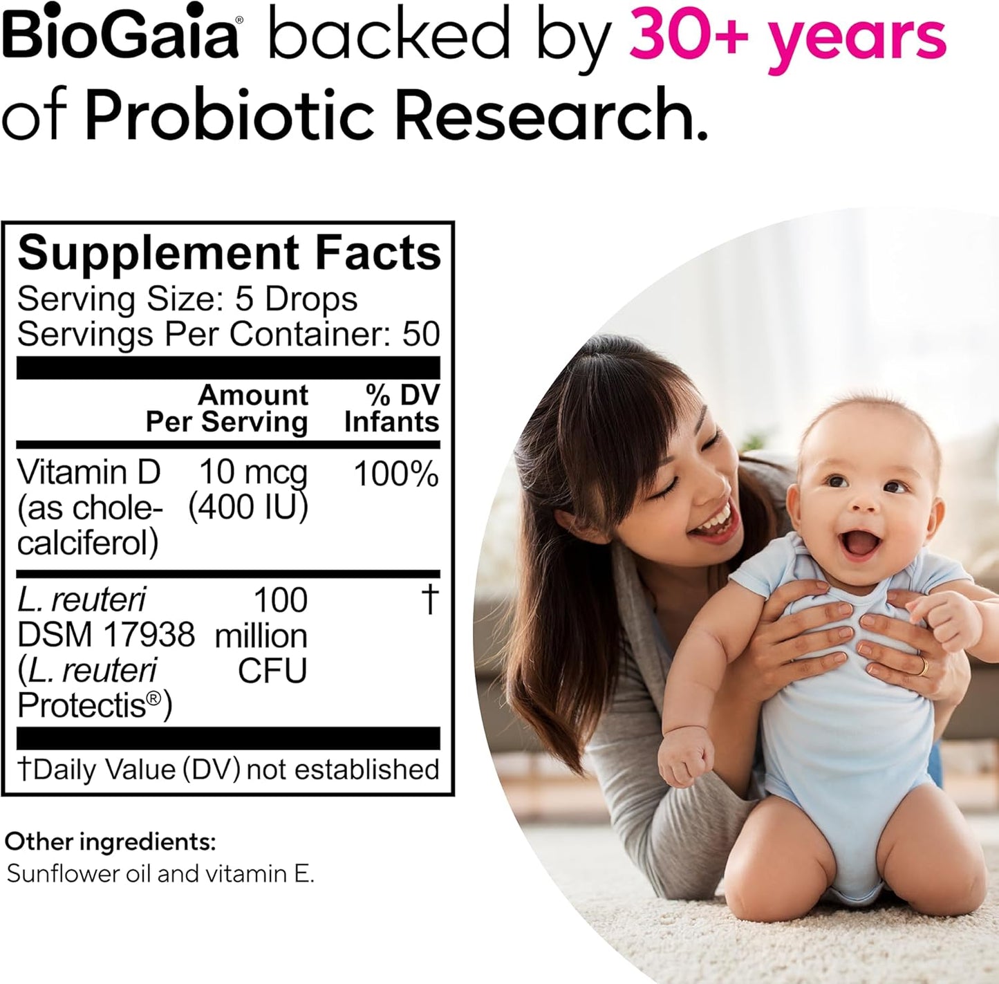 BioGaia Baby Probiotic Drops with Vitamin D – Colic & Gas Relief, 50-Day Supply (Pack of 4) - görsel 8