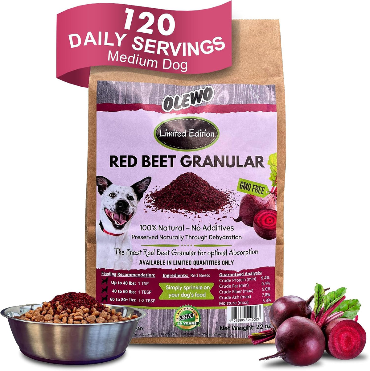 Olewo Red Beets for Dogs Granules – 623 g - görsel 1