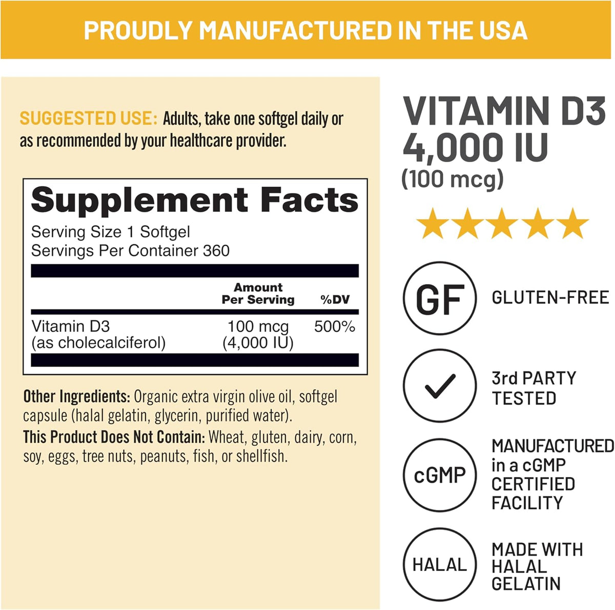 NatureWise Vitamin D3 4000 IU (100 µg) – 360 Mini Softgels, One-Year Supply - görsel 6