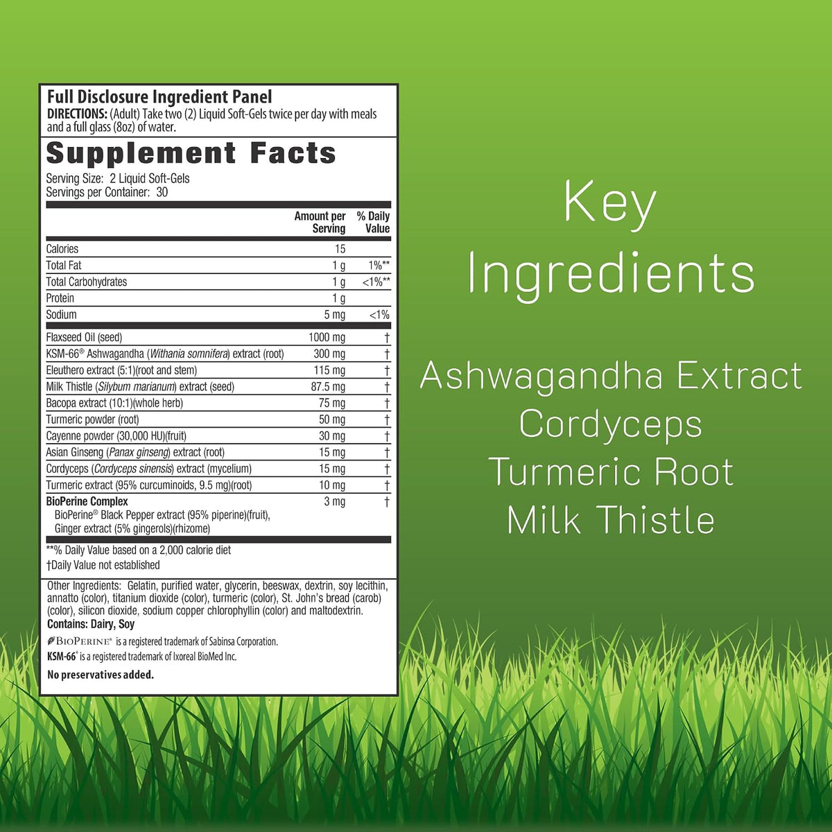 Irwin Naturals Extra Strength Ashwagandha Mind & Body Support with KSM-66 and Adaptogens, 60 Liquid Soft-Gels - görsel 2