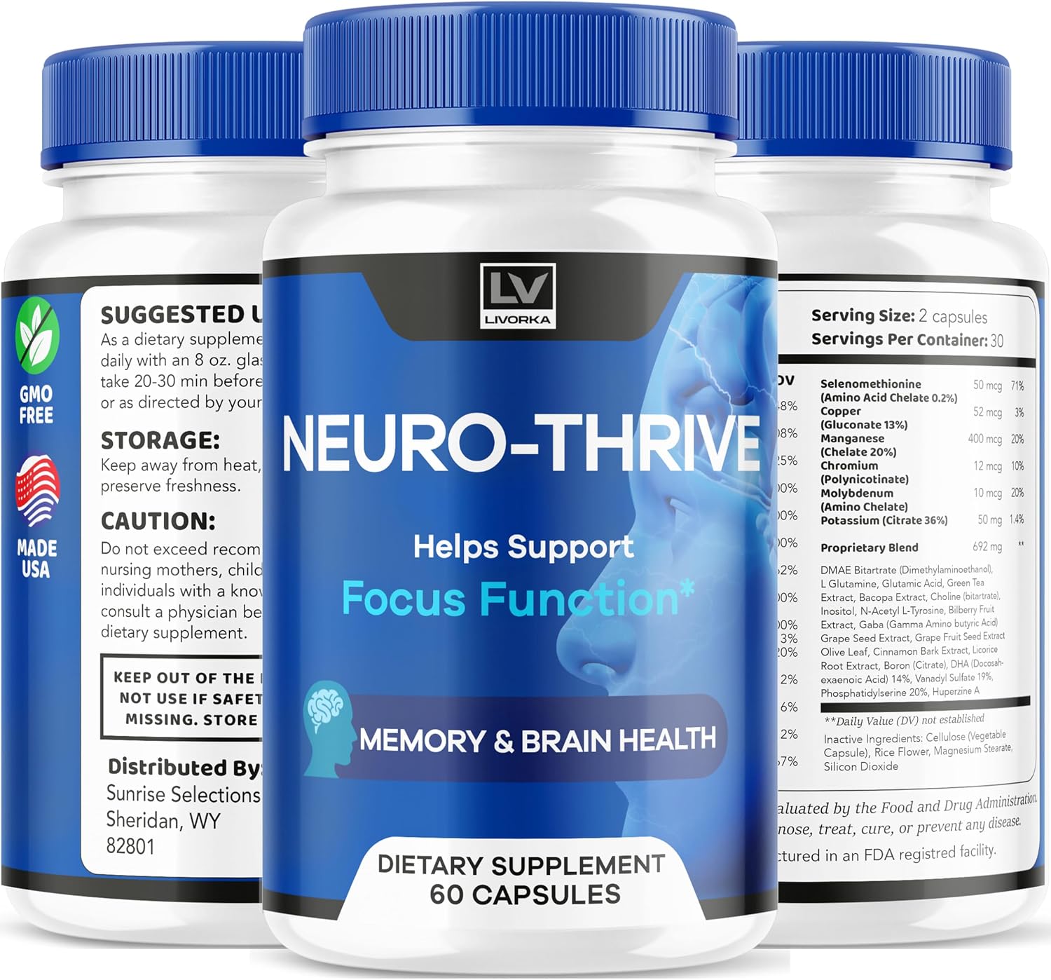 Neuro Thrive Brain (2 Pack) – Official Advanced Formula – 120 Capsules - görsel 6
