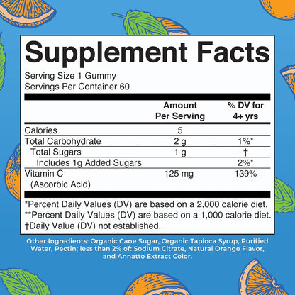 MaryRuth Organics Vegan Vitamin C Gummies – Immune Support – 60 Gummies