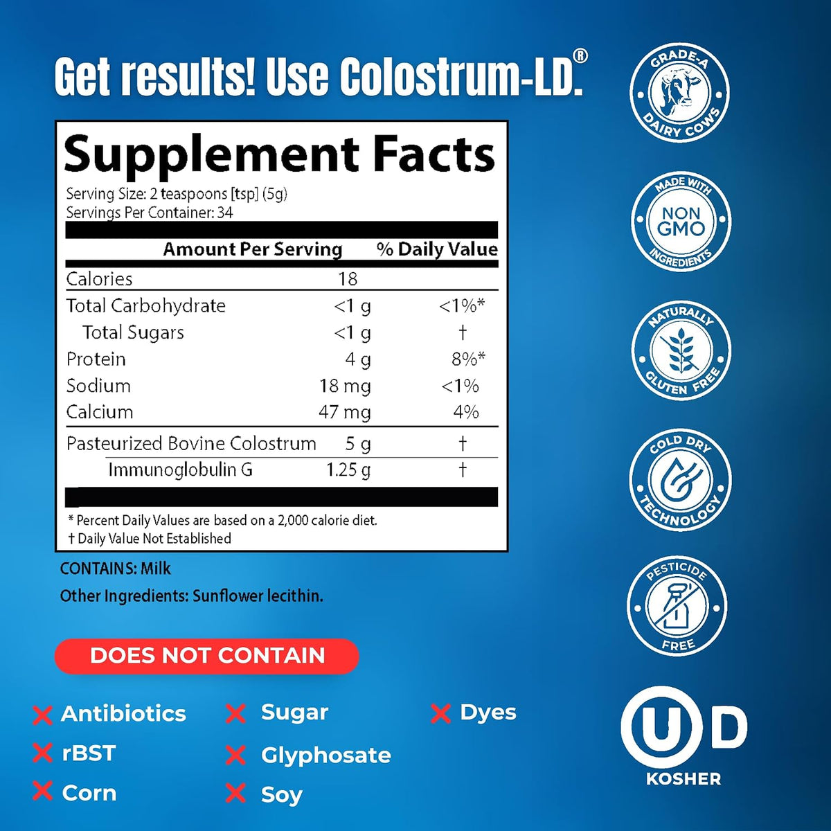 Sovereign Laboratories Colostrum-LD Powder | Unflavoured | Liposomal Delivery | 6 oz (34 Servings) - görsel 2