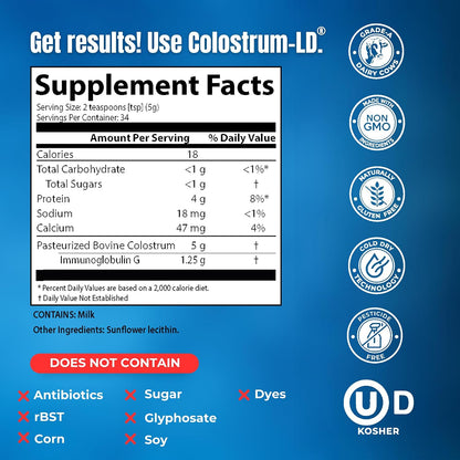 Sovereign Laboratories Colostrum-LD Powder | Unflavoured | Liposomal Delivery | 6 oz (34 Servings)