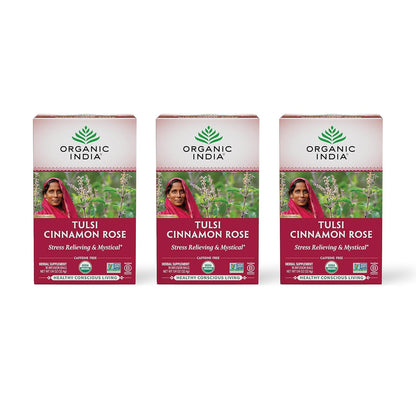 ORGANIC INDIA Tulsi Original Herbal Tea - Holy Basil & African Basil, For Relaxation, Traditional Immune Support, Organic, Non-GMO, Caffeine-Free - 18 Infusion Bags, 3 Pack