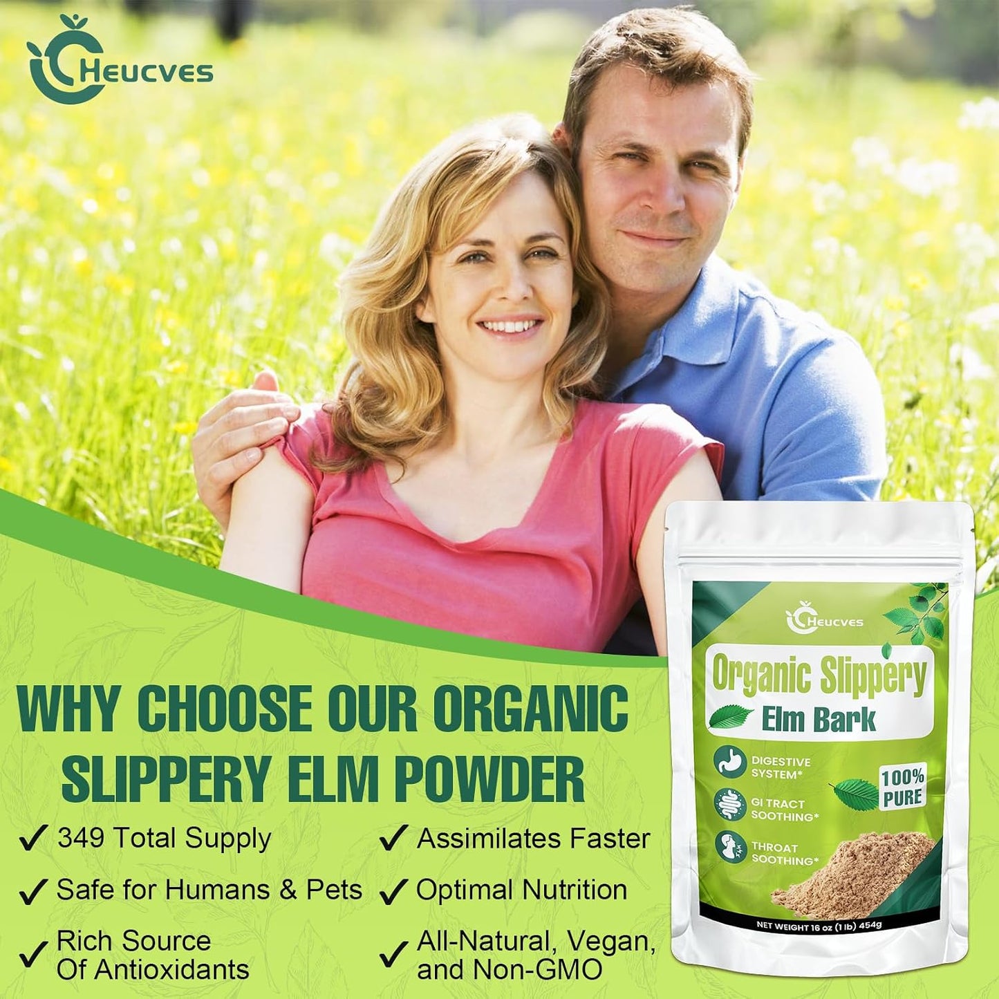 Organic Slippery Elm Bark Powder - 454 g (349 Servings) - 100% Pure & Vegan - görsel 4