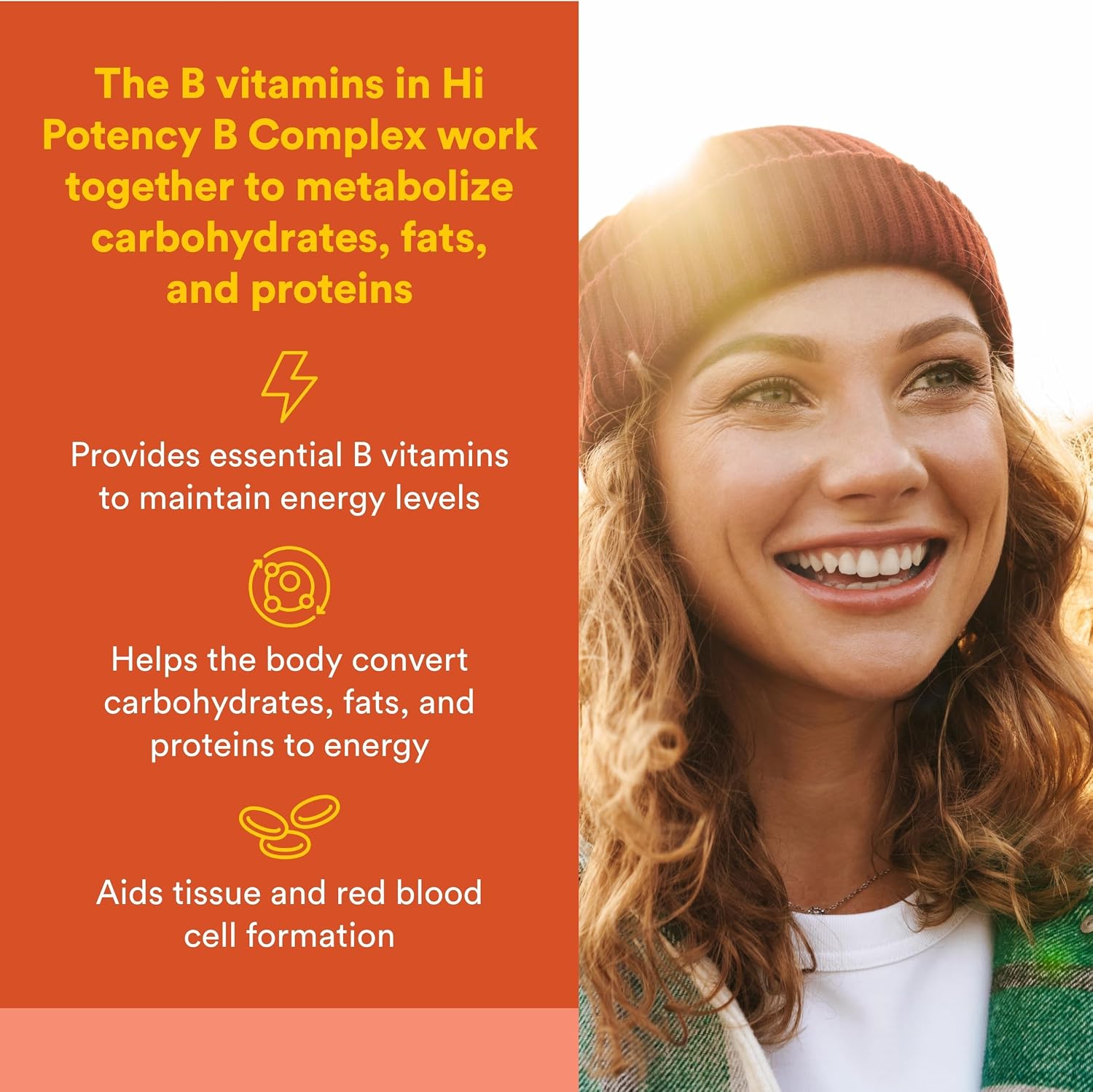 Natural Factors Hi Potency B Complex - 90 Capsules - Energy Support & Nervous System Health - görsel 2