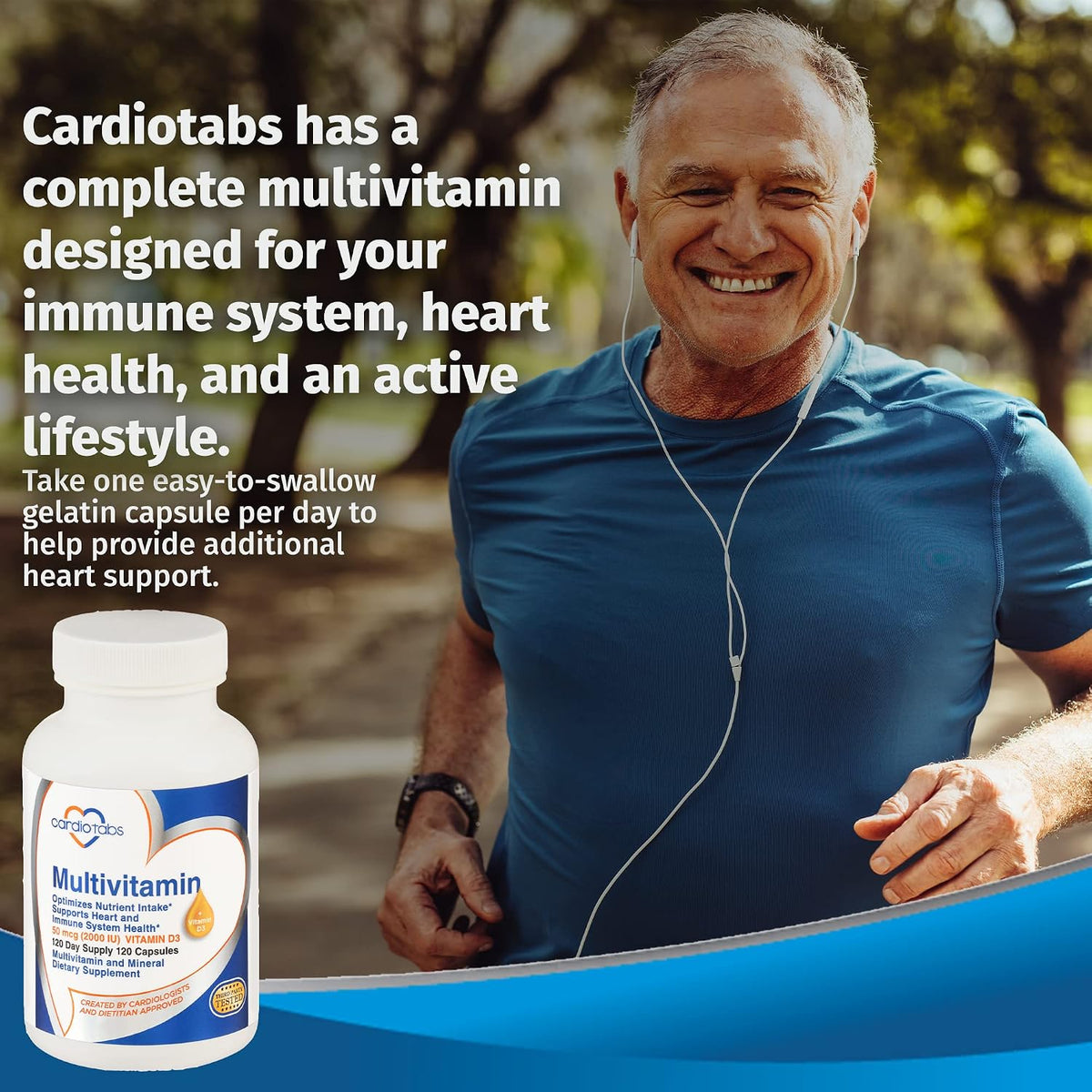 CardioTabs Multivitamin for Men & Women – Heart and Immune System Support with Vitamins A, C, D3, E, K, B-Complex, Minerals, CoQ10, Lutein, Lycopene – 120 Capsules - görsel 7