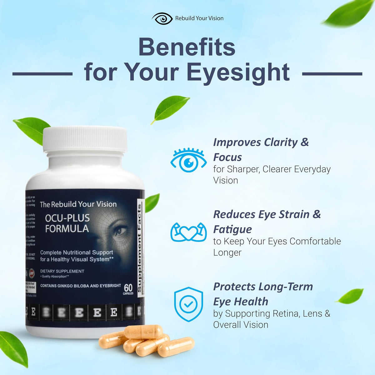 Ocu-Plus Formula – Eye Health Supplement with Lutein & Zeaxanthin – 60 Capsules - görsel 2