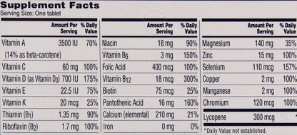 One-A-Day Men's Health Formula Multivitamin, 100 Tablets