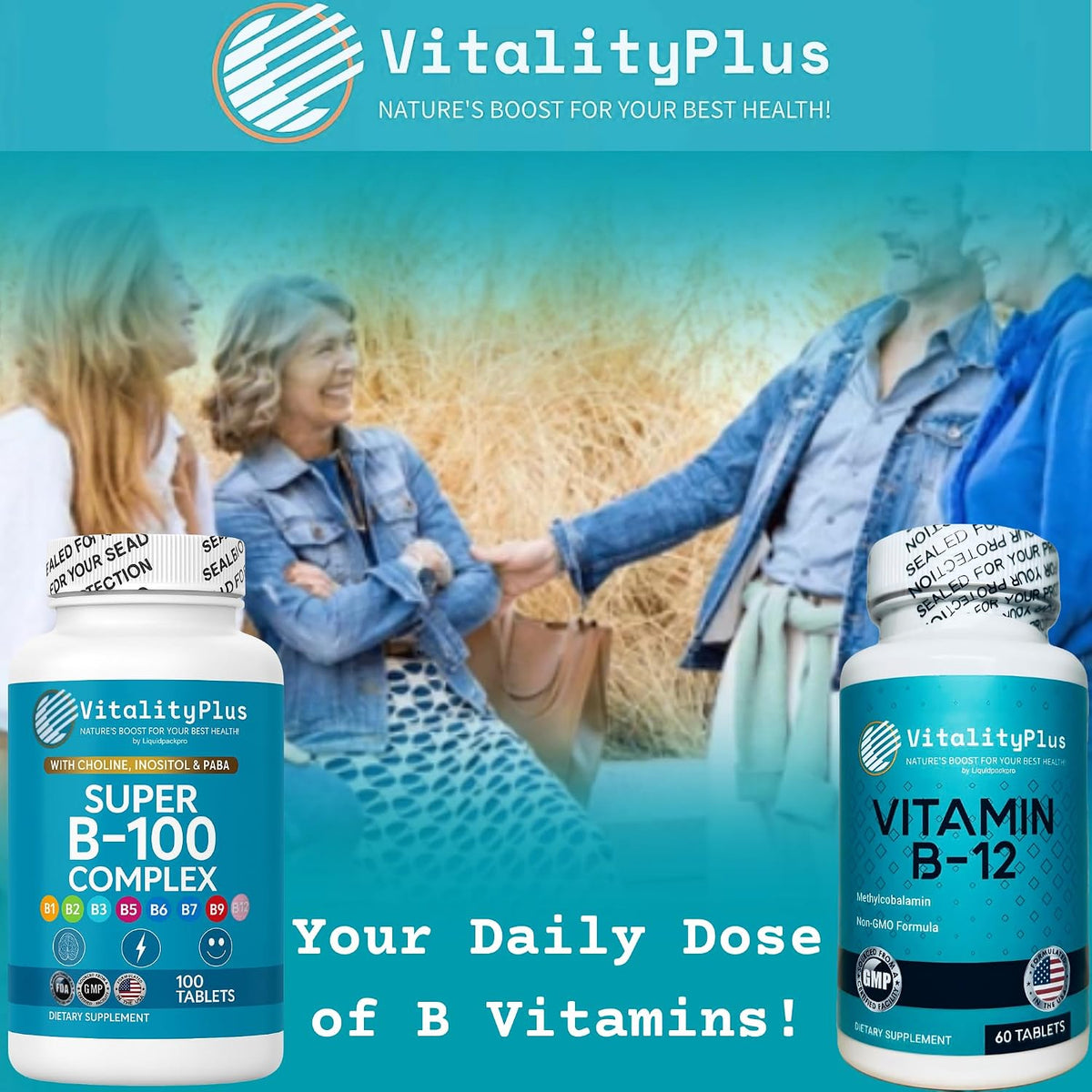 Super B-100 Complex – High Strength B-Vitamins with Choline, Inositol & PABA – 100 Tablets - görsel 5