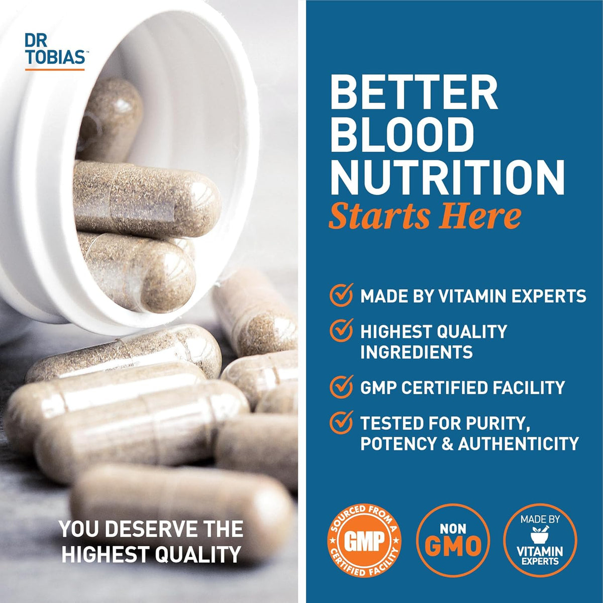 Dr. Tobias Blood Pressure Support – Hawthorn, Hibiscus, Olive Leaf & Garlic – 90 Capsules - görsel 5