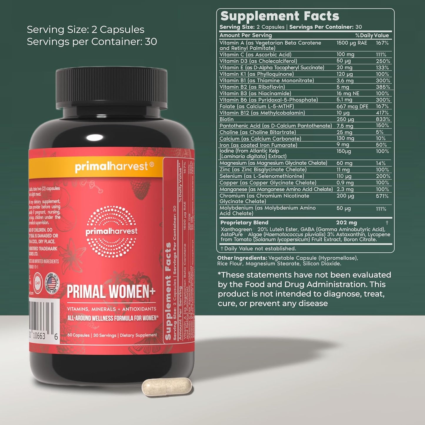 Primal Harvest Women+ Daily Multivitamin - görsel 2