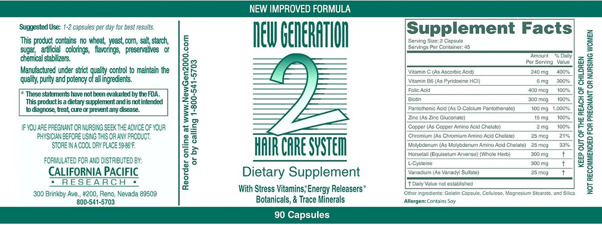New Generation Hair Loss Control Supplement – 90 Capsules - görsel 2