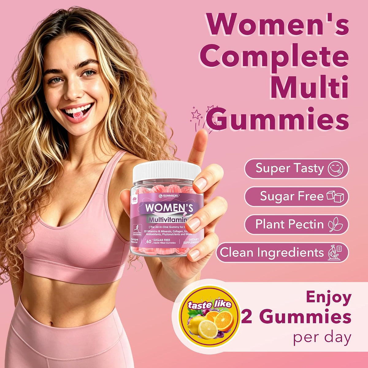 LILICARE Women's Multivitamin Gummies – Methylated Multivitamin with Biotin, Iron, Collagen, Methylfolate, B Complex, Hair, Skin and Nails Support, No Added Sugar, 60 Count - görsel 7