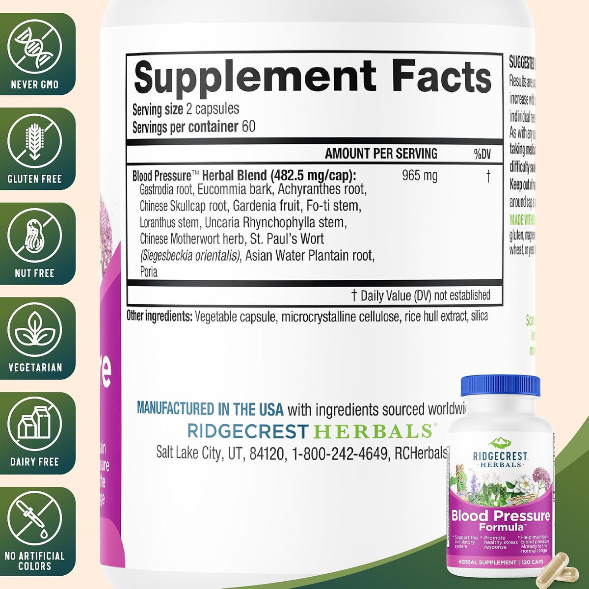 RidgeCrest Herbals Blood Pressure Herbal Formula - görsel 3