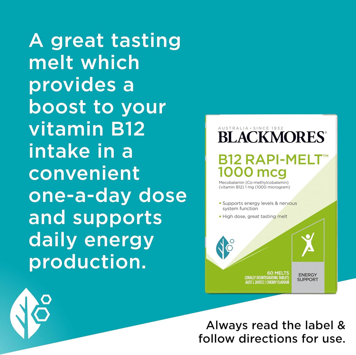Blackmores B12 Rapi-Melt 1000mcg Cherry 60 Melts - görsel 4