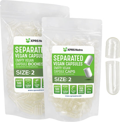 XPRS Nutra Vegan Size 2 Separated Capsules (1000 Count)