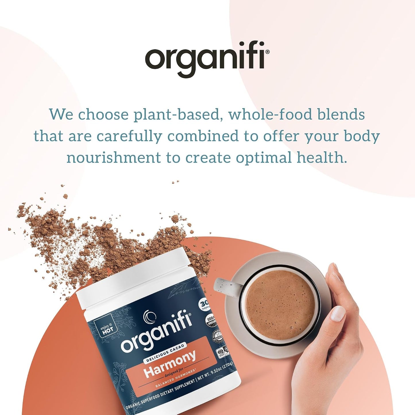 Organifi Harmony - Hormone Support for Women with Organic Cacao Superfood Powder, 30 Servings - görsel 8