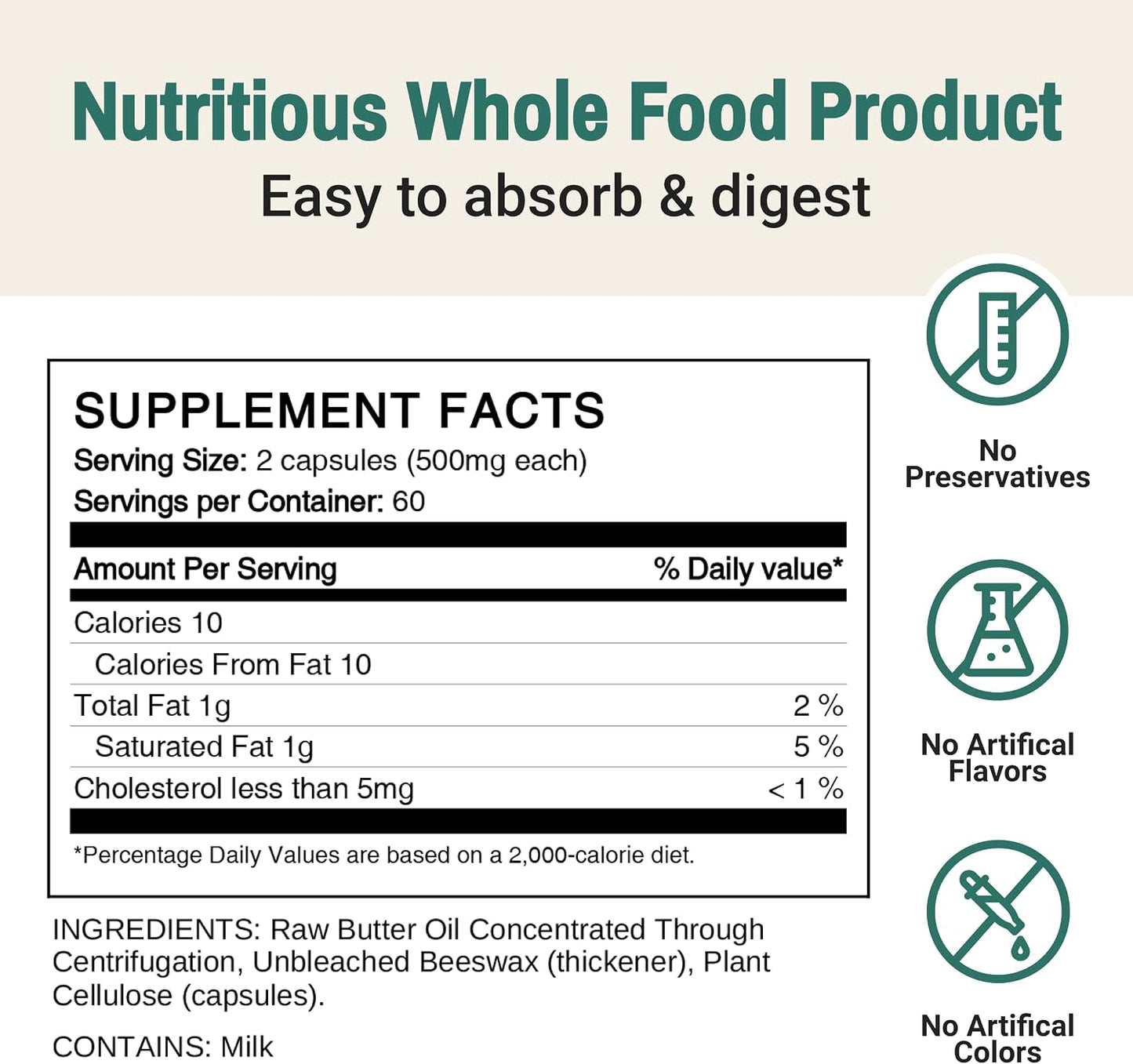 Green Pasture Concentrated Butter Oil Capsules - görsel 6