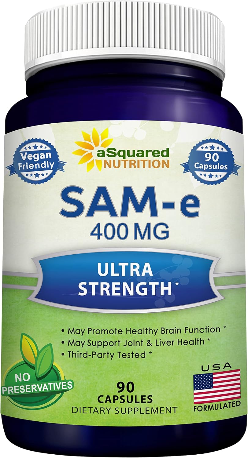 aSquared Nutrition SAM-e 400mg Food Supplement - 90 Capsules - S-Adenosyl Methionine - görsel 1