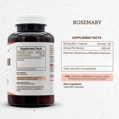 Secrets of the Tribe Rosemary 120 Capsules, 400 mg