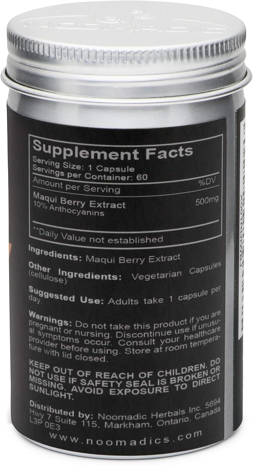 Maqui Berry, 60 Capsules | 500mg Each, Antioxidant (High ORAC), Immune System Support, Supports Dry Eyes (Supports Tear Production), Standardised Extract (10% Anthocyanins) - görsel 2