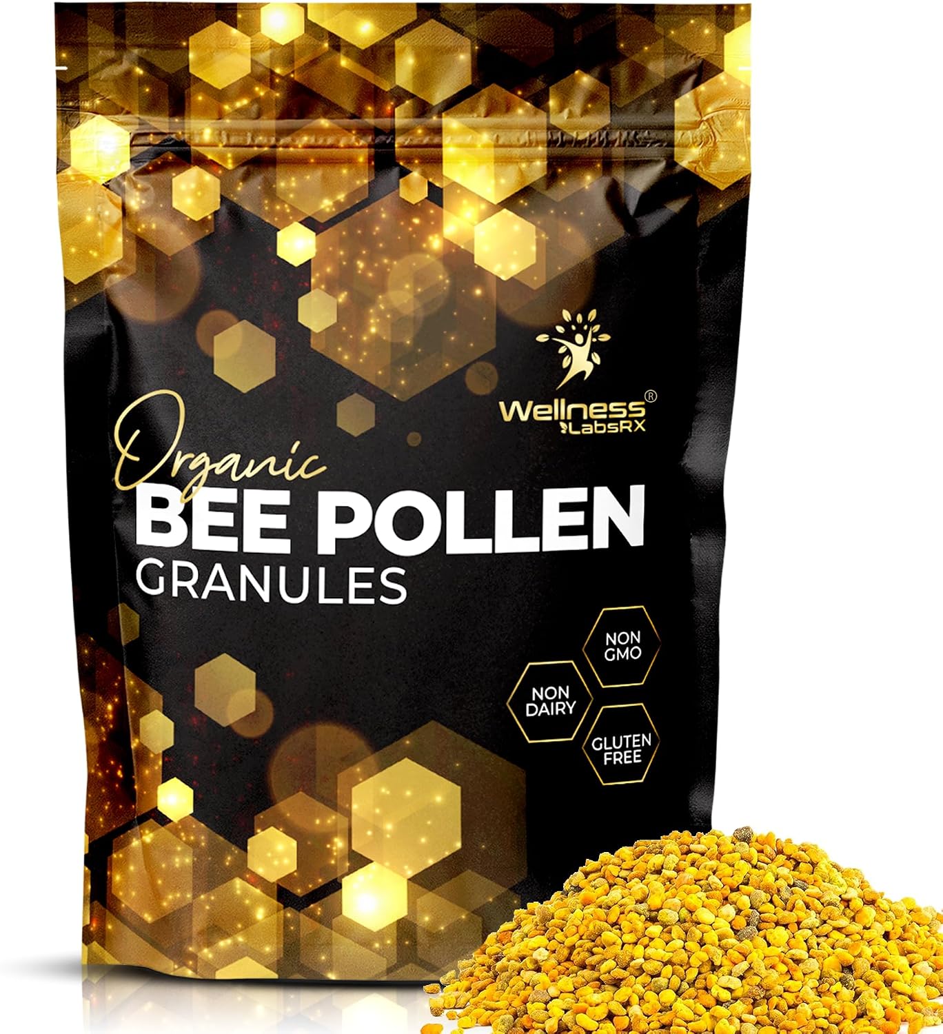 WellnessLabsRX Bee Pollen Granules - Third-Party Tested, 454 g - Keto-Friendly Superfood Supplement - görsel 1