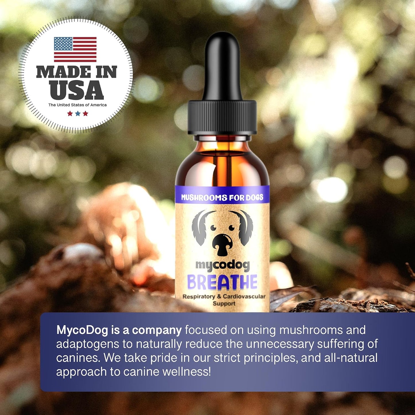 MycoDog Breathe - Respiratory Support for Dogs - Natural Mushroom & Ashwagandha Drops for Breathing Comfort - görsel 8