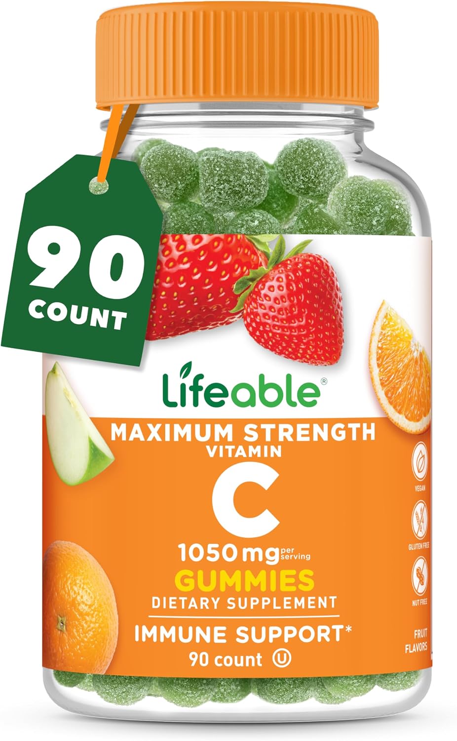 Lifeable Vitamin C Gummies - 1050 mg - 90 Gummies - görsel 1
