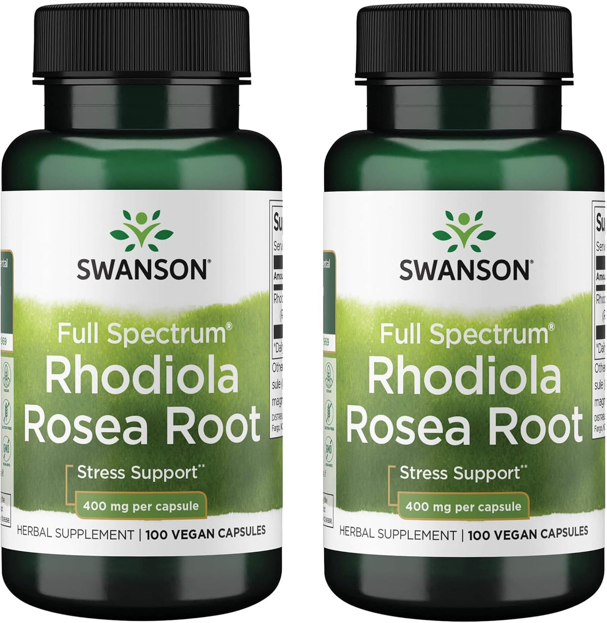 Swanson Rhodiola Rosea Root - Adaptogenic Herb Supplement for Stress and Mood Support - 400mg, 100 Capsules (2 Pack) - görsel 1