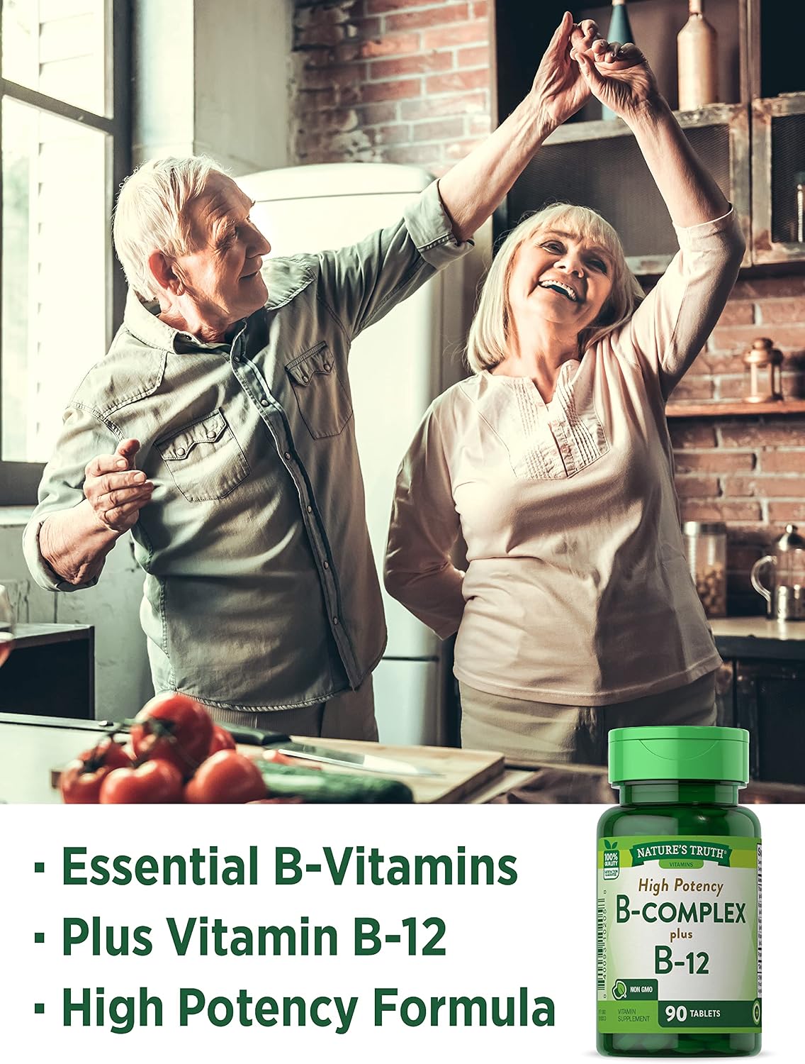 Nature's Truth High Potency B-Complex Plus B-12 90, 90 Count (Pack of 3) - görsel 4