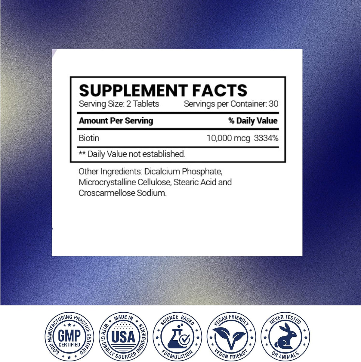 Research Verified Biotin – Pure Extra Strength Biotin 10,000mcg – Hair, Skin and Nails Vitamin – Third-Party Tested, Made in USA – 360 Vegan Tablets - görsel 8
