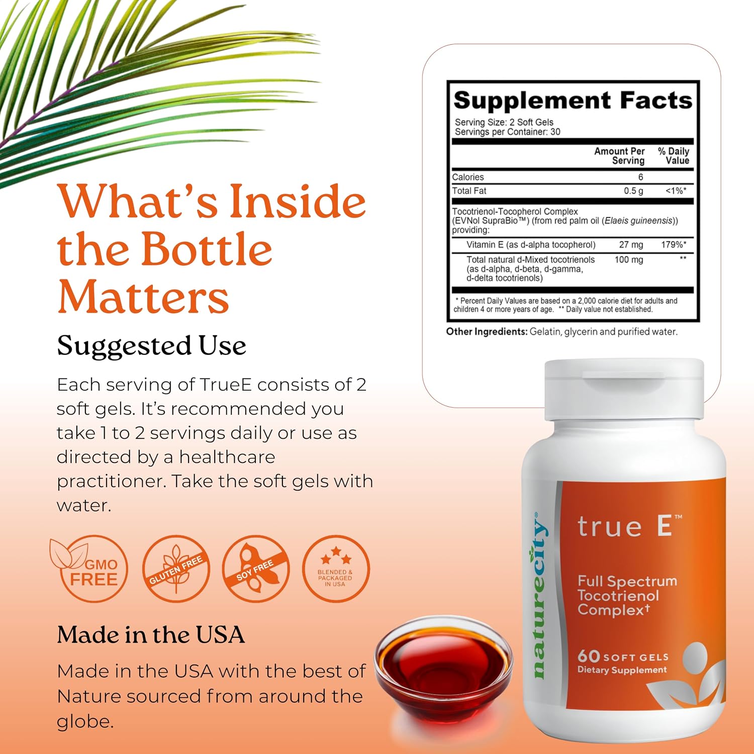 NatureCity True-E Full Spectrum Tocotrienols Vitamin E & Natural Alpha Tocopherol Supplement - görsel 7