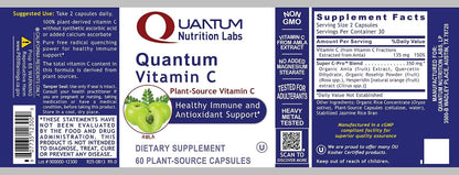 Quantum Nutrition Labs Quantum Vitamin C – Organic Whole Food Supplement with Bioflavonoids and Amla, for Immune Support, 60 Vegan Capsules