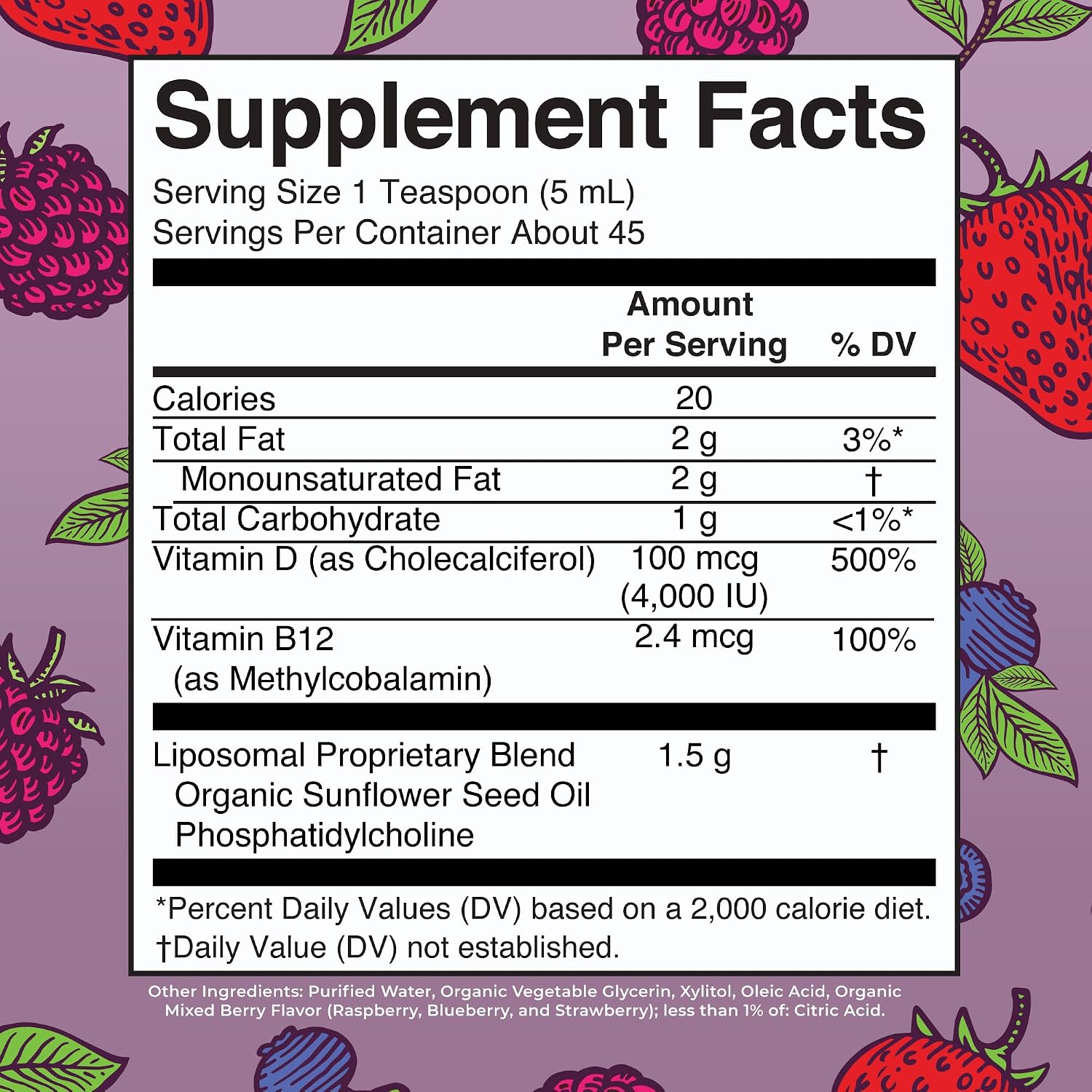 MARYRUTH'S Megadose Vitamin D3 Liposomal Drops – 4000 IU, Vegan, Non-GM, 45 Servings - görsel 2