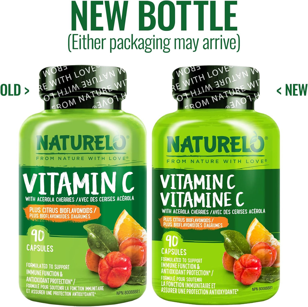 NATURELO Vitamin C with Organic Acerola Cherry and Citrus Bioflavonoids – Vegan Immune Support – 500 mg per Capsule – 90 Capsules - görsel 2