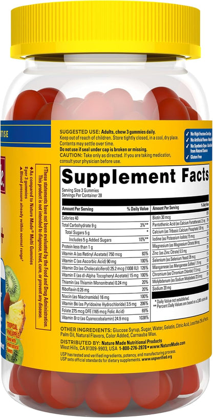 Nature Made Advanced Multivitamin Gummies 50+ for Him