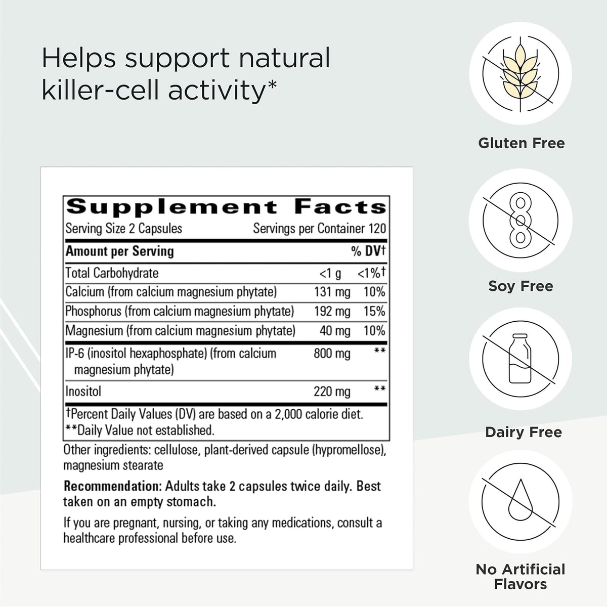 Integrative Therapeutics Cellular Forte - Inositol Supplement with IP-6 - 120 Capsules - görsel 2