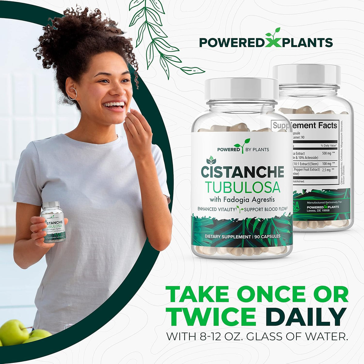 Cistanche Tubulosa with Fadogia Agrestis - Herbal Supplement for Vitality - 90 Capsules - görsel 7