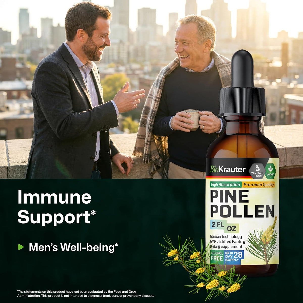 BIO KRAUTER Pine Pollen Tincture – Pure & Vegan, 60 ml - görsel 2