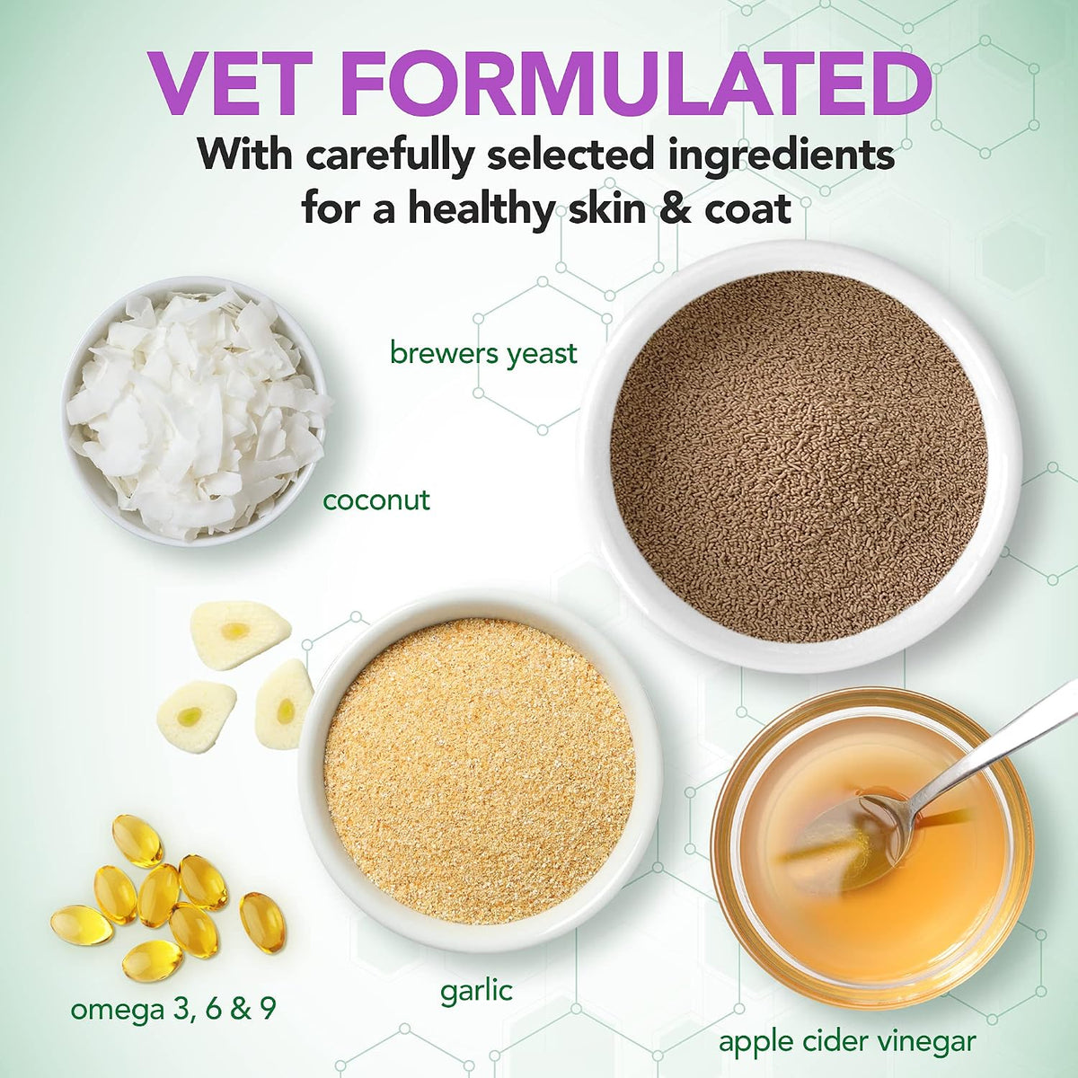 Vet's Best Brewer’s Yeast & Garlic Chews, Omega 3 for Dogs Healthy Skin & Coat Protection, 60 ct – Image 3