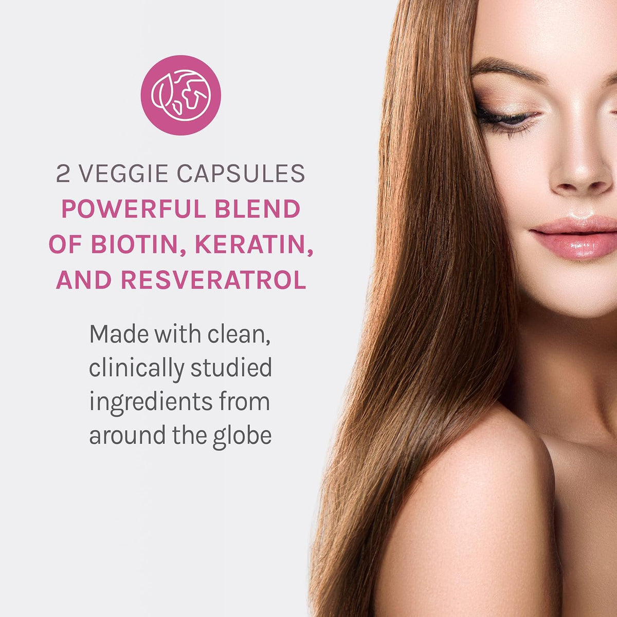Reserveage Beauty Keratin Hair Booster with Biotin & Resveratrol - 120 Capsules - görsel 4