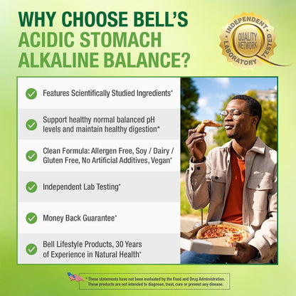 Bell Acidic Stomach Alkaline Balance Lifestyle Products – Helps Maintain Healthy pH Levels – 60 Capsules