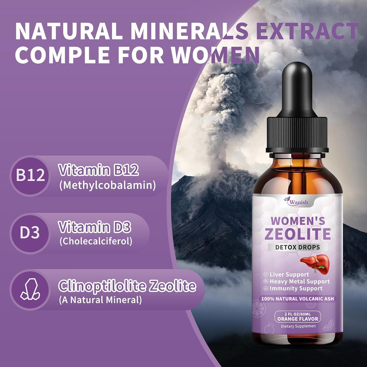 Zeolite Drops for Women - 99%+ Pure Natural – Vitamin D3: Crucial for immune function, bone health, and calcium – Image 3
