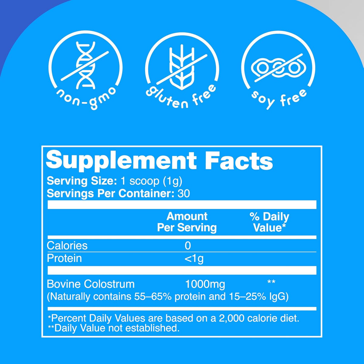 Zena Nutrition Bovine Colostrum Powder Supplement - 1000mg Pure Colostrum, Grass Fed, Unflavoured, 30 Servings - görsel 5