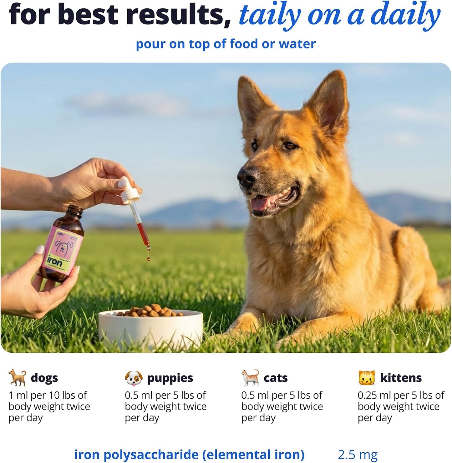 Taily AminoPets Liquid Iron Supplement for Dogs and Cats – Supports Anaemia, Low Energy, Lethargy – Made in USA - görsel 5