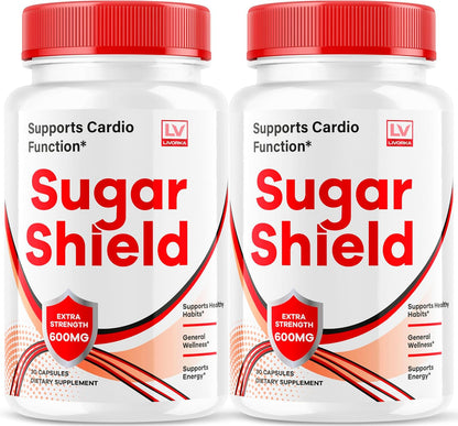(2 Pack) Sugar Shield, Sugar Shield Blood Support, Sugar Shield Tablets, Sugar Shield Capsules, Sugar Shield Natural Formula, SugarShield, Sugar Shield Advanced Formula, Sugar Shield Reviews, 60 Capsules