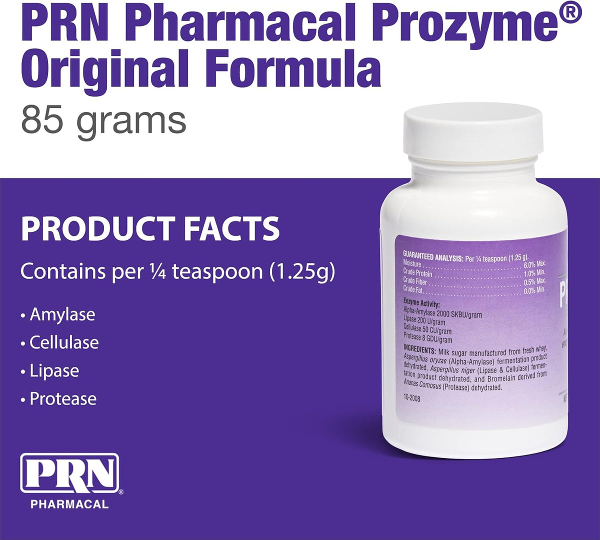 PRN Pharmacal ProZyme Enzyme Replacement Supplement - Natural Digestive Aid for Dogs & Cats - 85g - görsel 2