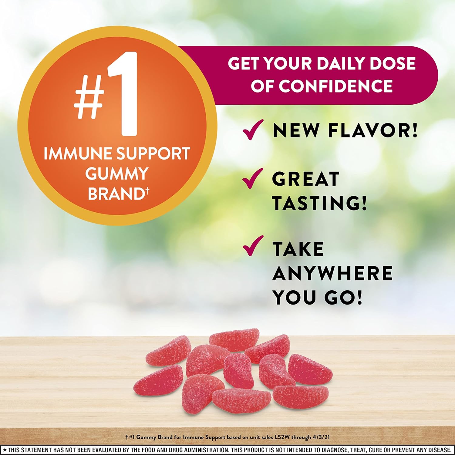 Airborne 750mg Vitamin C Gummies for Adults, Immune Support Supplement with Antioxidants Vitamins A, C & E – 63 Gummies, Blueberry Pomegranate Flavour - görsel 4